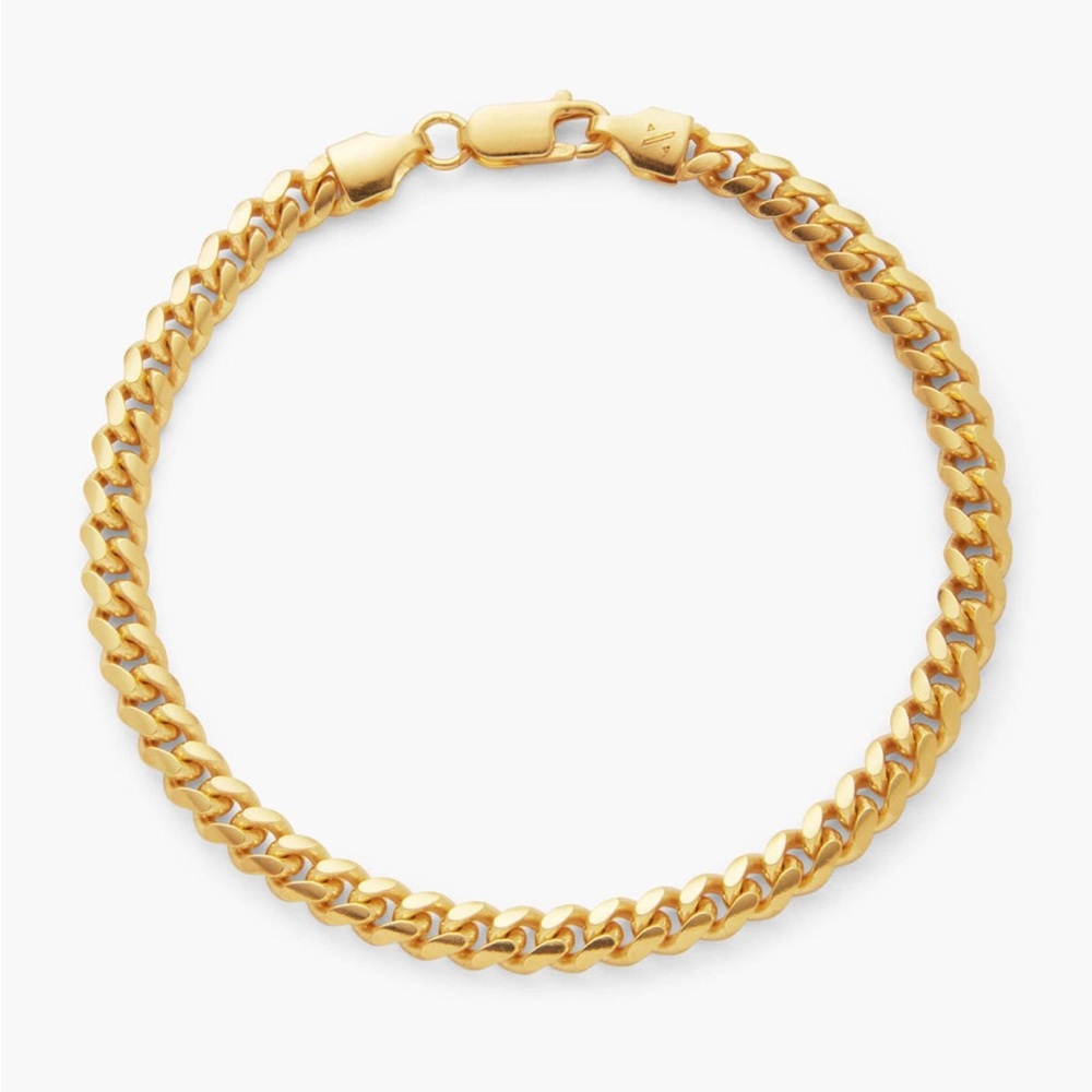 Jaxxon Sterling Silver Curb Chain Bracelet in Gold (8") - Picture 4 of 8